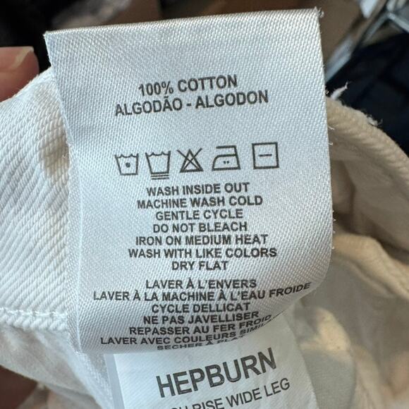 DL1961 Hepburn Jeans White 29 High Rise Wide Leg Tallic - Picture 10 of 10